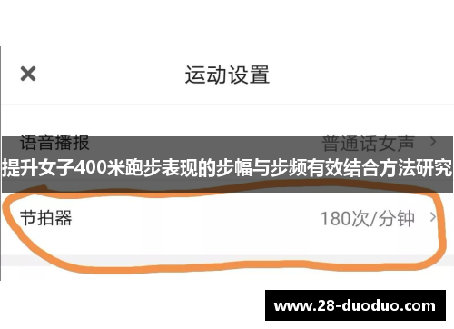 提升女子400米跑步表现的步幅与步频有效结合方法研究